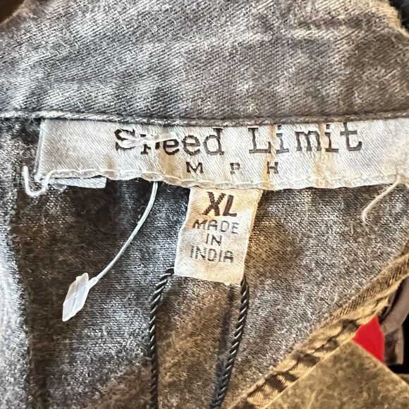 Speed Limit MPH Jr Dress Size XL Black Acid Wash Waist Tie 3/4 Sleeves Cotton - Picture 5 of 8